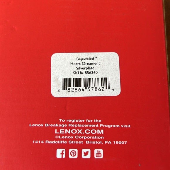 NIB Lenox beautiful silver plated heart ornament - Picture 2 of 6